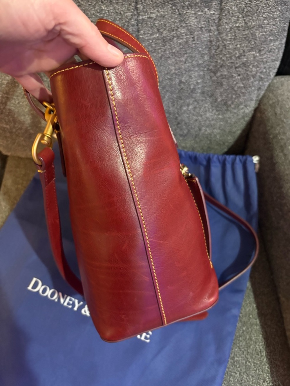 Dooney & Bourke Florentine Brinley Bordeaux Satchel Top Handle Bag - Picture 13 of 14
